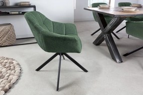 Set 2 scaune pivotante Papillon, tesatura structurala verde inchis