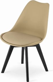 OFERTA Scaun bej BALI MARK cu picioare negre calitate II