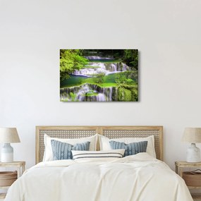Tablou - Cascada Huay Mae Khamin, Kanchanaburi, Thailanda (90x60 cm)