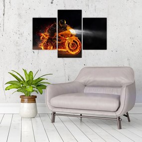 Tablou - Motociclist cu flăcări (90x60 cm)