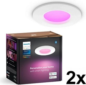 Philips - Set de 2 corpuri de iluminat LED RGBW dimabile pentru baie, încastrate Hue SLIM LED/8,3W/230V IP44