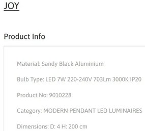 Pendul LED modern design minimalist JOY
