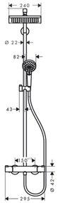 Coloana de dus cu termostat culoare crom Hansgrohe, Crometta E 240 Crom lucios