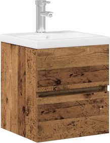 vidaXL Dulap pentru Chiuveta de Baie Stejar Negru 80 x 39 x 62 cm