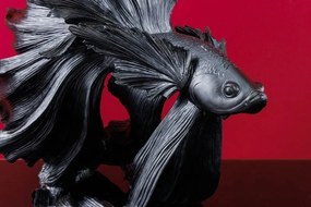 Statueta decorativa extravaganta Fisch Crowntail 65cm, negru