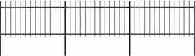 vidaXL Gard de grădină cu vârf tip suliță din oțel 537x100 cm, negru
