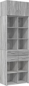 vidaXL Dulap de depozitare, sonoma gri, 70x42,5x225, lemn prelucrat