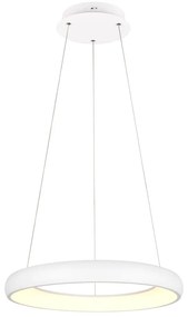 Lustră albă LED cu intensitate reglabilă cu abajur din metal ø 62 cm Cardona – Trio