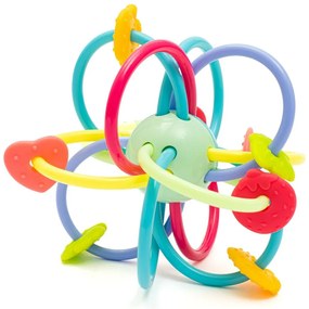 Baby Mix Silicone-plastic teether with rattle, 12cm