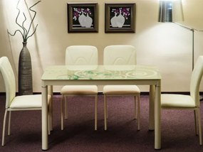 Masă de sufragerie 80 cm Damion (crem + crem) (pentru 4 persoane). 1050084