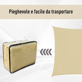 Outsunny Copertină de Soare Pătrată, Protecție UV 95%, Țesătură din Polietilenă, 360 x 360 cm, Ecru | Aosom Romania