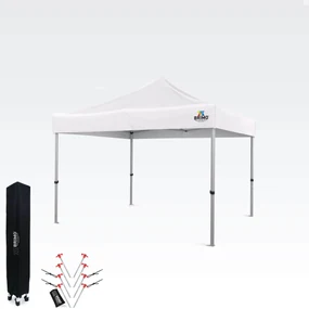 Cort pavilion de grădină pliabil 3x3m - fără pereți - Alb