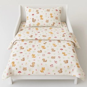 Set 5 piese Lenjerie Forest saltele 130x60 compatibile cu pat 2-6 ani + Pilota + Perna - ASC6427968008000