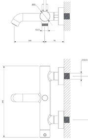 Baterie de duș OMNIRES Y1230CR Y crom lucios
