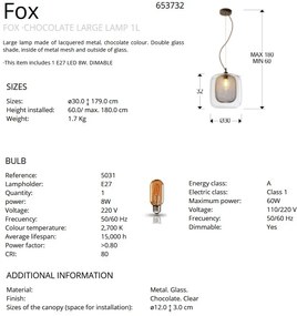 Pendul modern dimabil Fox diametru 30cm SV-653732