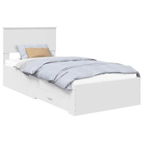 vidaXL Cadru de pat cu headboard Alb 90 x 190 cm Lemn compozit