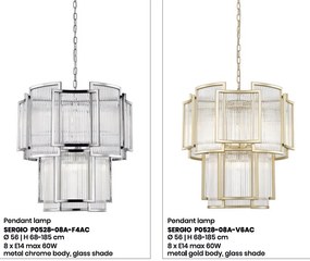 Lustra, Candelabru elegant design modern SERGIO crom P0528-08A-F4AC ZL