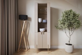 Vitrină Malmi 60 cm - cașmir / picioare aurii