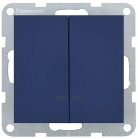 Intrerupator dublu cu led 10A, IP20, Ocean, Panasonic Karre Plus 55 Soft Touch