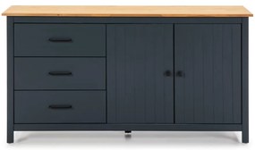 Comodă albastru-închis joasă din lemn de pin 150x80 cm Miranda – Marckeric