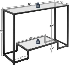 Consola Daria din sticla si metal culoare negru 100 cm