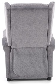 Fotoliu recliner tapitat Agustin gri - H 107-83 cm