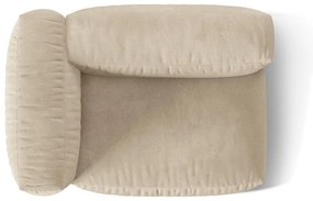 Modul pentru canapea modulară bej cu tapițerie din catifea (cu colț pe partea stângă) Martina – Micadoni