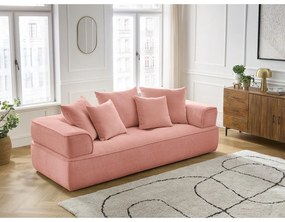 Canapea roz cu tapițerie din chenille 237 cm Whesley – Bobochic Paris