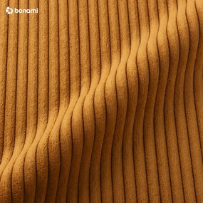 Taburet galben cu tapițerie din catifea reiată Voltaire – Bobochic Paris