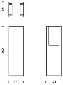 Lampă de exterior BRIDGE 1xE27/14W/230V IP44 40,2 cm Philips