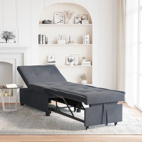 vidaXL Canapea pat 3 în 1 design cu extragere gri închis catifea