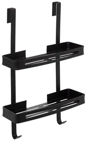 Raft pentru dus, doua nivele, negru, 32,5 x 16 x 60 cm
