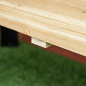 Outsunny Pat înalt de grădină, cutie pentru flori, ghiveci, pat pentru plante aromatice cu material nețesut, lemn masiv, oțel, Lemn natural+Negru 120 x 60 x 74 cm | Aosom Romania