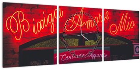 Tablou - Amore Mio (cu ceas) (90x30 cm)