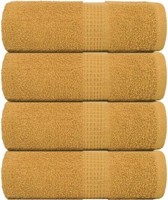 vidaXL Prosoape de baie, FROGN, 4 buc., aurii, 30x30 cm, 360 g/m²