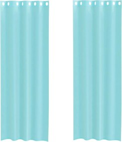 vidaXL Perdele Voile cu Oeje 2 buc Turcoaz