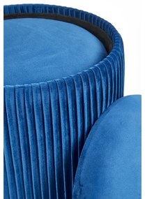 SET 2x taburet MONTY d. 36/66 cm albastru/auriu