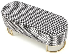 Banca cu spatiu de depozitare Harmony alb/negru/auriu - H42 cm