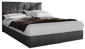 Pat matrimonial Boxspring 140 cm Porto (gri) ( cu saltea și sp. depozitare). 1047303