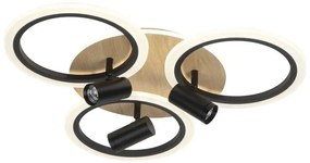 Plafonieră LED dimabilă LED/70W/230V 3000-6500K negru/maro + telecomandă