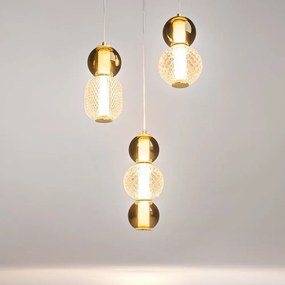 Lustra LED suspendata design modern decorativ Drop 3L auriu