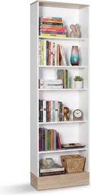 Bibliotecă Adore Base cu 6 Rafturi, Alb, 60x197x26 cm