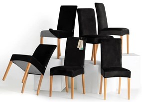 Restilo Husă pentru scaun Sento negru, 48 x 48 x58 + 10 cm, set de 6 bucăți