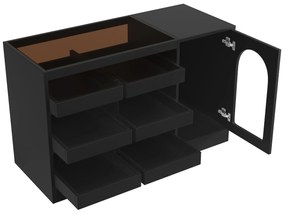 Comodă modernă cu sertare, Negru | Aosom Romania