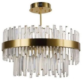 Lustră LED dimabilă pe tijă LED/80W/230V 3000-6500K auriu + telecomandă