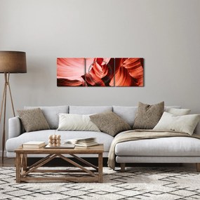 Tablou - Roci roșii (cu ceas) (90x30 cm)