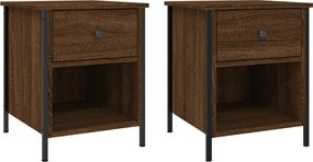 vidaXL Noptiere, 2 buc., stejar maro, 40x42x50 cm, lemn compozit