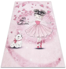 BAMBINO 2185 covor lavabil Balerina, pisicuta pentru copii anti-alunecare roz - SECUNDAR-COTATI PRODUSUL