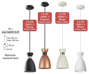 Lustră pe cablu CUTE 1xE27/60W/230V