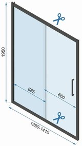 Rea Rapid Slide usi de dus 140 cm culisanta auriu periat sticla transparenta REA-K8591